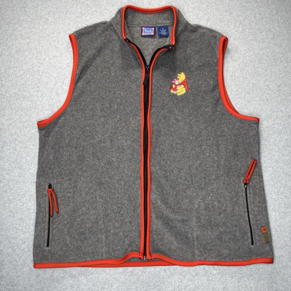 Vintage Winnie The Pooh 100 Acre Collection Women's Size XL Fleece Vest Gray